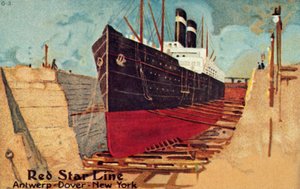 Red Star Liner im Trockendock zur Reparatur, um 1905 von Unbekannt