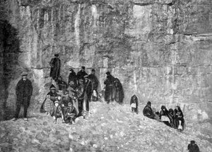 Flüchtlinge, Belleville-Höhen, während der Bombardierung von Verdun, Frankreich, Erster Weltkrieg, 1916