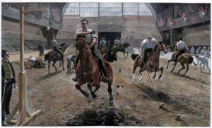 Probe für das Royal Military Tournament in der Agricultural Hall, Islington, London, 1886