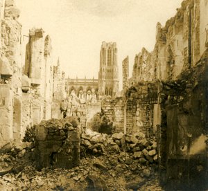 Kathedrale von Reims, Reims, Nordfrankreich, ca. 1914-1918