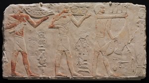 Relief von drei Opferträgern, ca. 2311-2281 v. Chr.