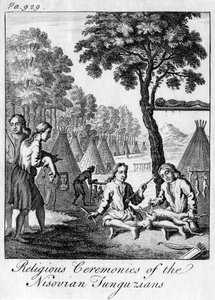 Religiöse Zeremonien der Nisovian Tunguzians, ca. 1748 von Unbekannt