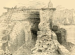 Überreste der Kapelle St. Thomas, Alte London Bridge, ca. 1872
