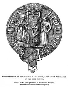 Darstellung von Edward, dem Schwarzen Prinzen, kniend in Verehrung der Heiligen Dreifaltigkeit