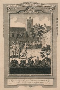 Darstellung eines großen Schießwettbewerbs der Londoner Bogenschützen im Jahr 1583, 1775 von Unbekannt
