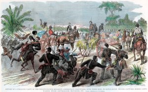 Rückkehr einer Plünderungstruppe nach Baton Rouge, Louisiana, Amerikanischer Bürgerkrieg, ca. 1862 von Unbekannt