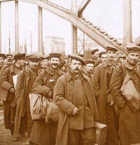 Rückkehr der Soldaten aus Elsass-Lothringen, ca. 1914-1918 von Unbekannt