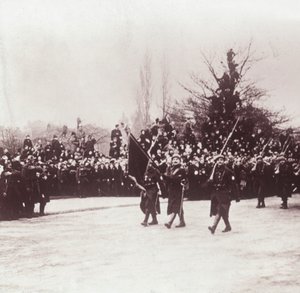 Rückkehr der Belgier nach Lüttich, Belgien, ca. 1914-1918