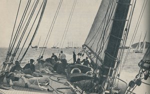 Die größten britischen Rennjachten konkurrieren während der Cowes Week, 1937