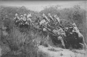 Rifle Brigade übt Bergsteigen mit Maxim, 1902 von Unbekannt