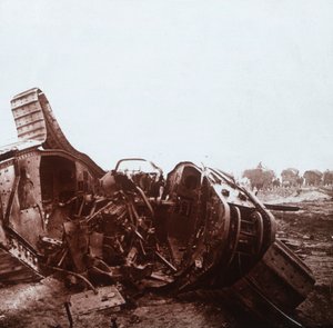 Aufgerissener Panzer, Champagne, Nordfrankreich, ca. 1914-ca. 1918 von Unbekannt