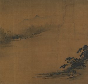 Flusslandschaft im Nebel