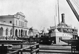 Flussdampfer am Zollhaus, Asuncion, Paraguay, 1911 von Unbekannt