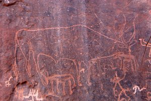 Felsmalereien bei Inchalt, GHAT, LIBYEN von Unbekannt
