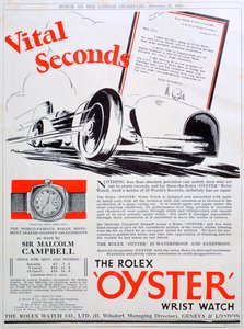 Rolex Oyster Armbanduhr Werbung, 1931 von Unbekannt