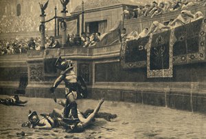 Rom - Kolosseum - Daumen runter in einem Gladiatorenkampf, 1910