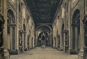 Rom - Hauptschiff der Basilika St. Johannes im Lateran Borromini, Architekt, 1650, 1910