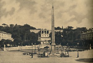 Rom - Obelisk, Brunnen und Platz des Popolo - Terrassen des Pincio-Parks von Unbekannt