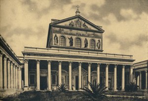 Rom - Hauptfassade der Basilika St. Paul vor den Mauern, 1910 von Unbekannt