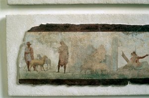 Römische Bauern mit Schafen