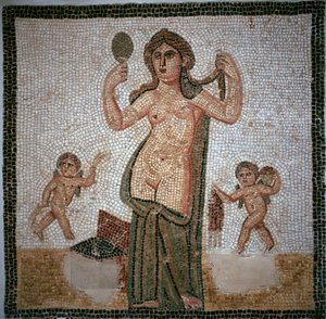 Römisches Mosaik, das die Toilette der Venus zeigt, 3. Jahrhundert von Unbekannt