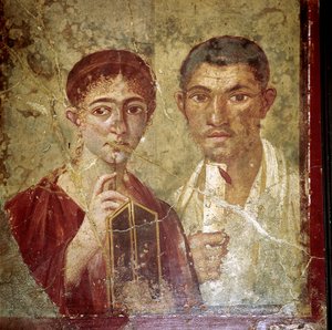Römisches Porträtgemälde von Terentius Neo und seiner Frau, Pompeji, Italien von Unbekannt