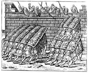 Römische Soldaten greifen eine Festung an, 1605