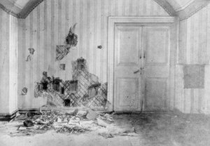 Raum, in dem Zar Nikolaus II. und seine Familie hingerichtet wurden, Jekaterinburg, Russland, 17. Juli 1918 von Unbekannt