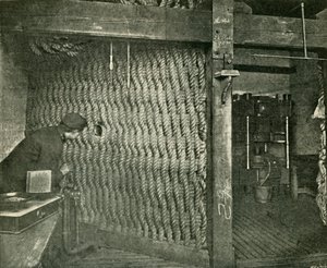 Seilschutzschirm zum Schutz beim Pressen von Sprengstoff-Baumwolle, 1901