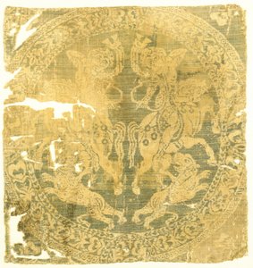 Rundel mit Amazonen und einem Kreuz, byzantinisch, 7.-9. Jahrhundert