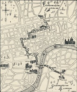 Route des Protestmarsches zur Befreiung der Tolpuddle-Märtyrer, 1834, 1934 von Unbekannt