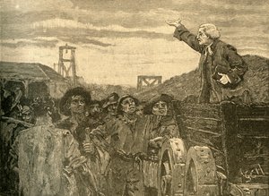 Rowland Hill predigt den Bergleuten von Kingswood, Bristol, ca. 1772