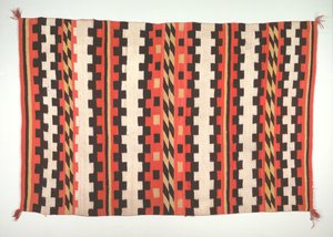 Teppich im gestreiften Deckenstil, um 1895-1910 von Unbekannt