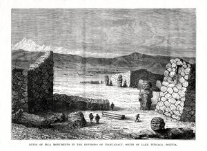 Ruinen der Inka-Monumente in der Umgebung von Tiahuanacu, südlich des Titicacasees, Bolivien