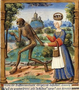 Ländliches Leben und Tod. Miniatur eines Manuskripts aus dem 15. Jahrhundert. von Unbekannt