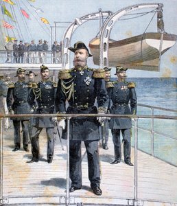 Russischer Admiral Avellan an Bord des Kreuzers Kaiser Nikolaus I., 1893 von Unbekannt