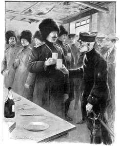 Russische und japanische Generäle stoßen an, Russisch-Japanischer Krieg 1904-5 von Unbekannt