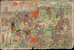 Russische Gräueltaten in Livland im Juli und August 1577. Aus Johann Jakob Wicks Sammlung von Nachrichten von Unbekannt