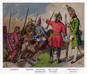 Russische Soldaten von 1760, 19. Jahrhundert von Unbekannt