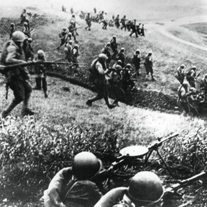Russische Truppen im Gegenangriff, Region Mozdok, Nordkaukasus, September 1942 von Unbekannt