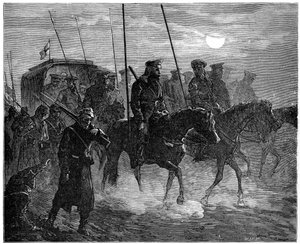 Verwundete Russen verlassen Plewna, Russisch-Türkischer Krieg, 1877-1878, 1900