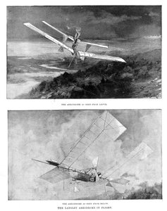 SP Langleys dampfbetriebenes Modellflugzeug Aerodrome von oben und unten betrachtet, 1902 von Unbekannt