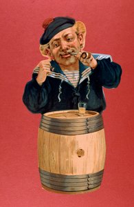Matrose raucht Pfeife und trinkt Rum, 1900