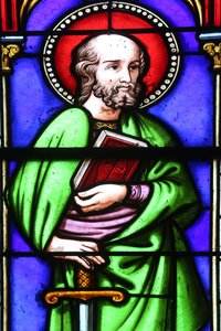 Saint-Pere Kirche. Glasfenster. Paulus der Apostel. Frankreich von Unbekannt