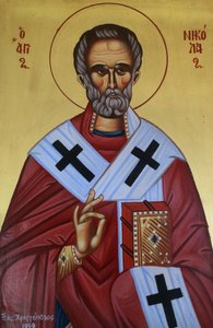 Heiliger Nikolaus, griechisch-orthodoxe Ikone, Griechenland von Unbekannt