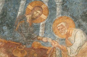 St.-Nikolaus-Kirche Fresko: Jesus mit Apostel, Myra, Türkei von Unbekannt