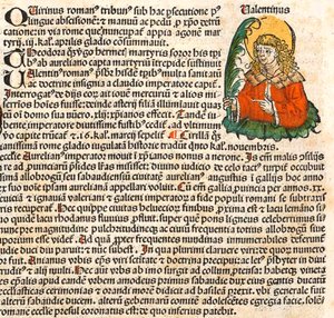 Heiliger Valentin aus der Nürnberger Chronik, 1493 von Unbekannt