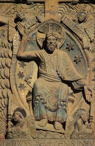 Sainte Foy Kirche Tympanon: Das Jüngste Gericht, Conques, Frankreich
