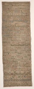 Stickmustertuch, 1717 von Unbekannt