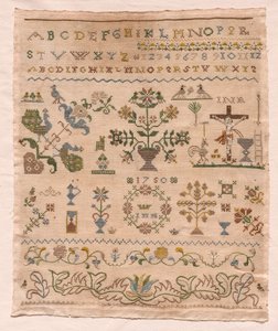 Stickmustertuch, 1750